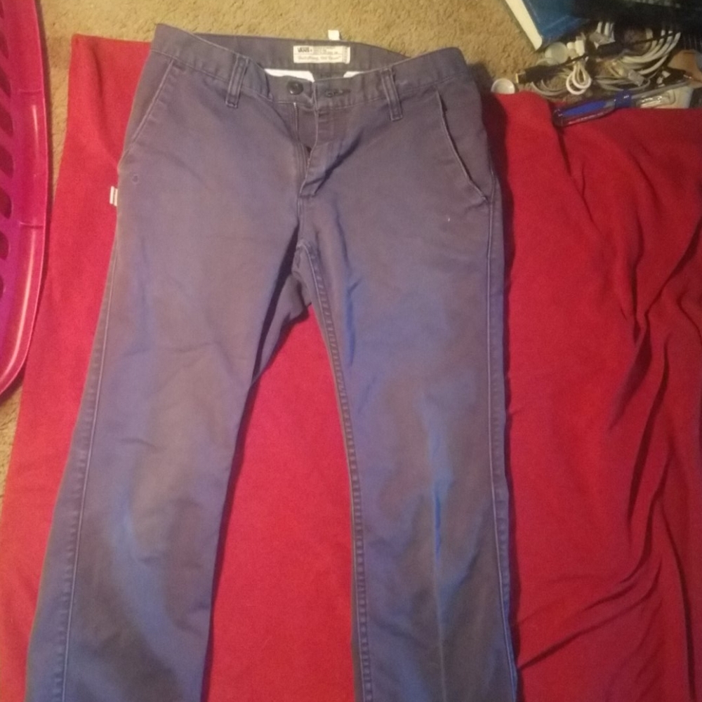 Navy Blue Van's Chino Pants (cut at ankles)